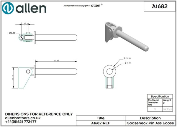 Gooseneck Pin with Pivot - Image 2